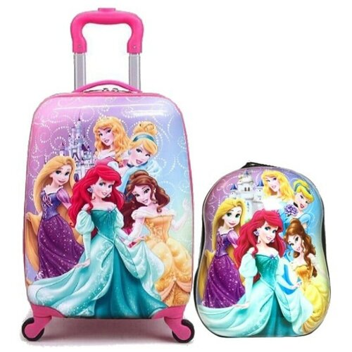 Чемодан детский Принцессы Диснея с рюкзаком, комплект детский чемодан с рюкзаком , чемодан для девочки