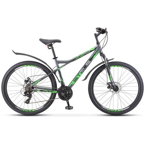 Велосипед Stels Navigator-710 MD 27.5 V020 16 Антрацитовый/зелёный/чёрный велосипед взрослый stels navigator 710 md 27 5 v020 антрацитовый зелёный чёрный lu093864 lu085137 16