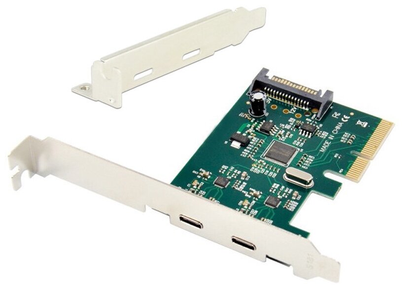 Контроллер PCI-Ex4 v3.0 (Asmedia ASM1142) 2 x USB 3.1 Gen2 Type-C | ORIENT AM-31U2PE-2C