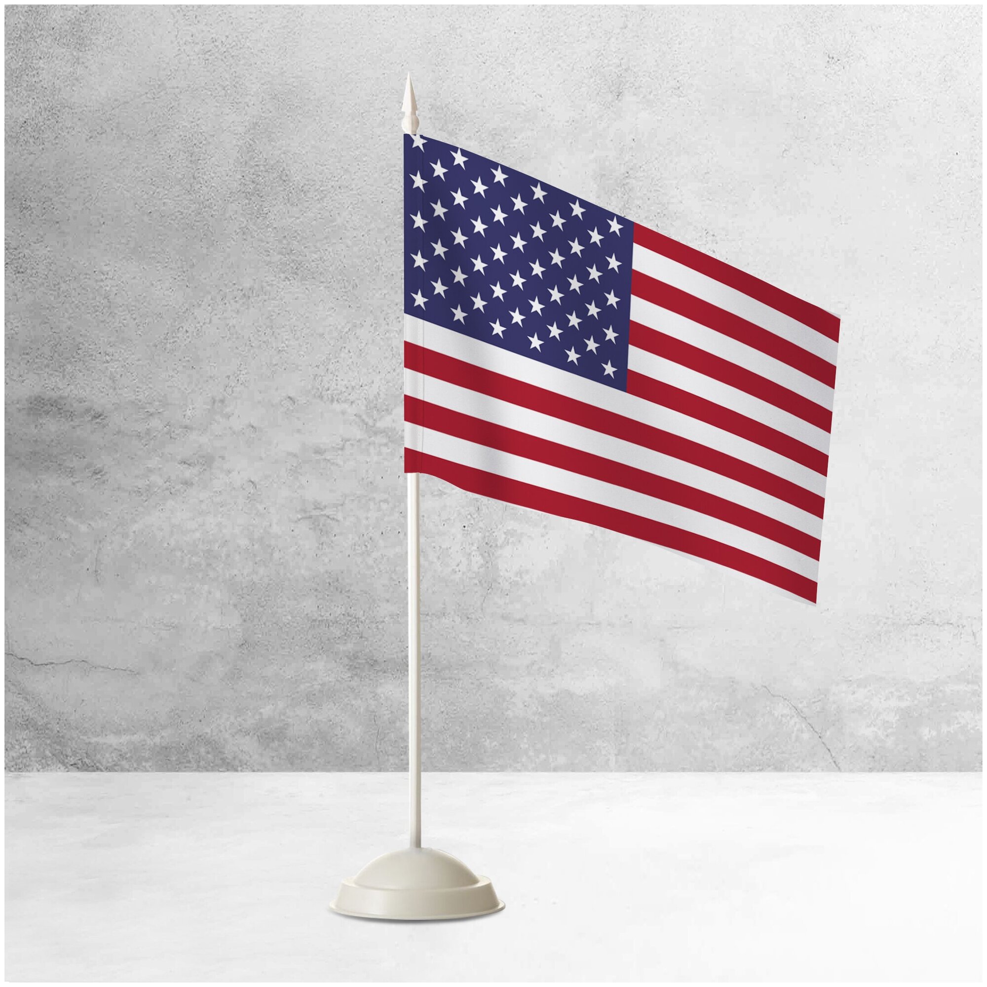 Настольный флаг США на пластиковой подставке