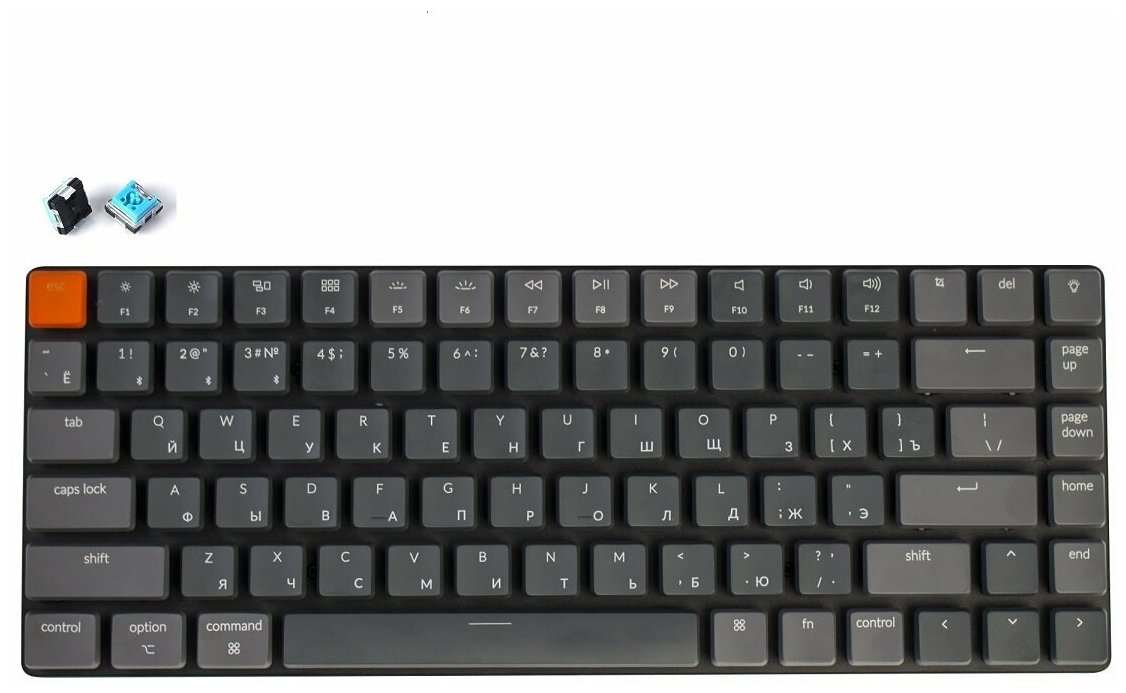 Беспроводная механическая ультратонкая клавиатура Keychron K3, 84 клавиши, RGB подстветка, Blue Switch