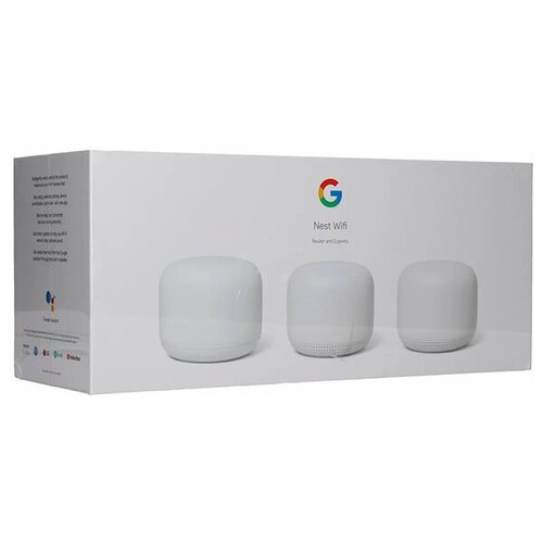 Роутер и точки доступа Google Nest WiFi Mesh Router and Point (3-Pack) Snow (GA00823)