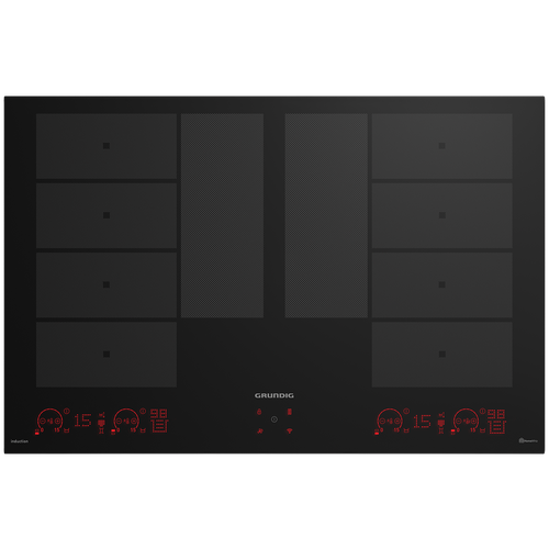 Индукционная варочная панель Grundig GIEI838980INH, с рамкой, черный встраиваемая индукционная поверхность grundig giei 627474 pn 60 см черный