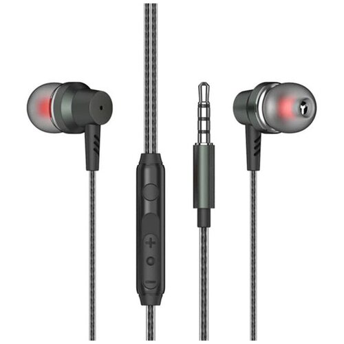 Наушники внутриканальные Earldom ET-E49 силикон регулятор громкости микрофон кабель Jack 35 12м цвет чёрный 59000₽