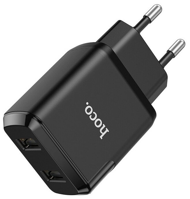 Сетевое зарядное устройство Hoco N7, 2 USB - 2.1 А, черный