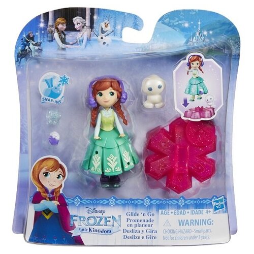 Фигурка Disney Frozen Холодное сердце Анна на движущейся платформе-снежинке, 8см.