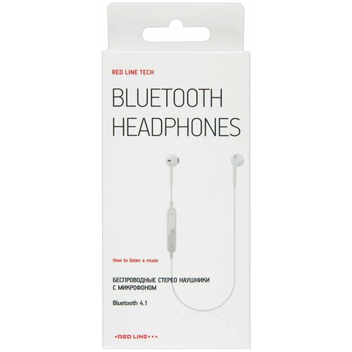 Наушники с микрофоном гарнитура RED LINE BHS-01 Bluetooth беспроводые белые УТ000013645 2 шт 130000₽