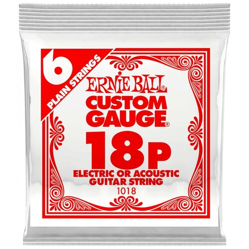 Струны для акустической гитары Ernie Ball 1018 ernie ball 1015 plain steel 015 струна одиночная для акустической и электрогитары