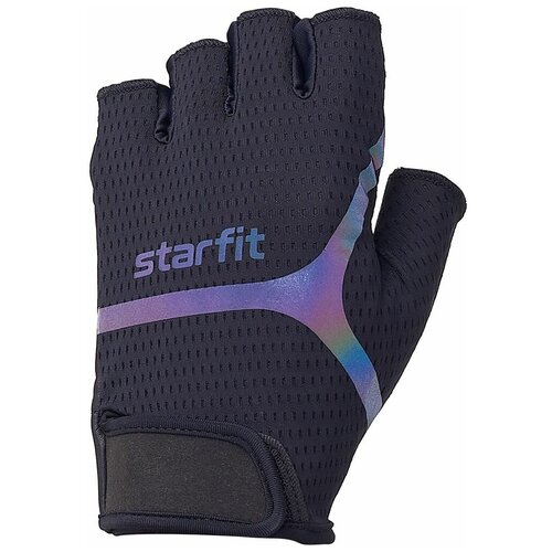 Перчатки для фитнеса Starfit Wg-103, черный/светоотражающий размер L