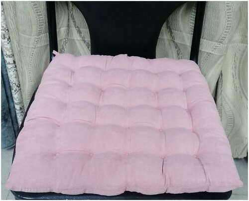 Сидушка (подушка) на стул 40*40 2 шт в комплекте цвет бледно-розовый