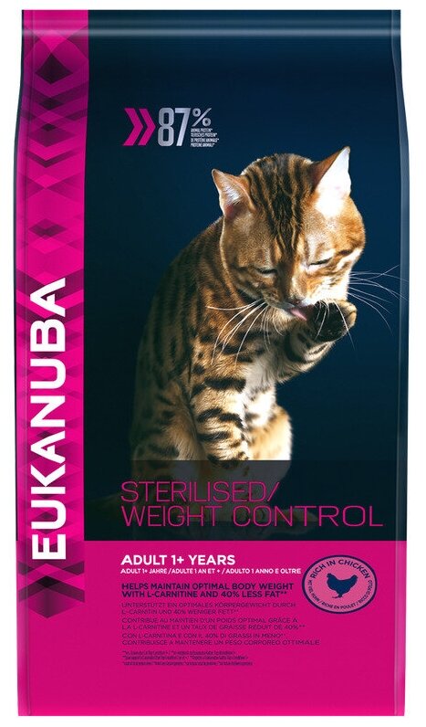 EUKANUBA для кошек с избыточным весом и стерилизованных 1,5кг - фотография № 2