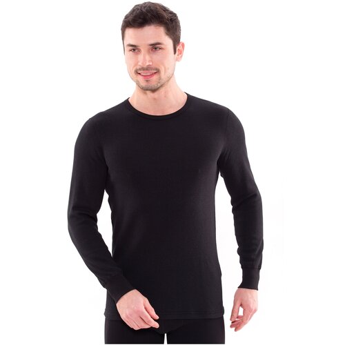 Laplandic /Термобелье для мужчин/ Мужской хлопковый термолонгслив,A50-S, черный, размер 44