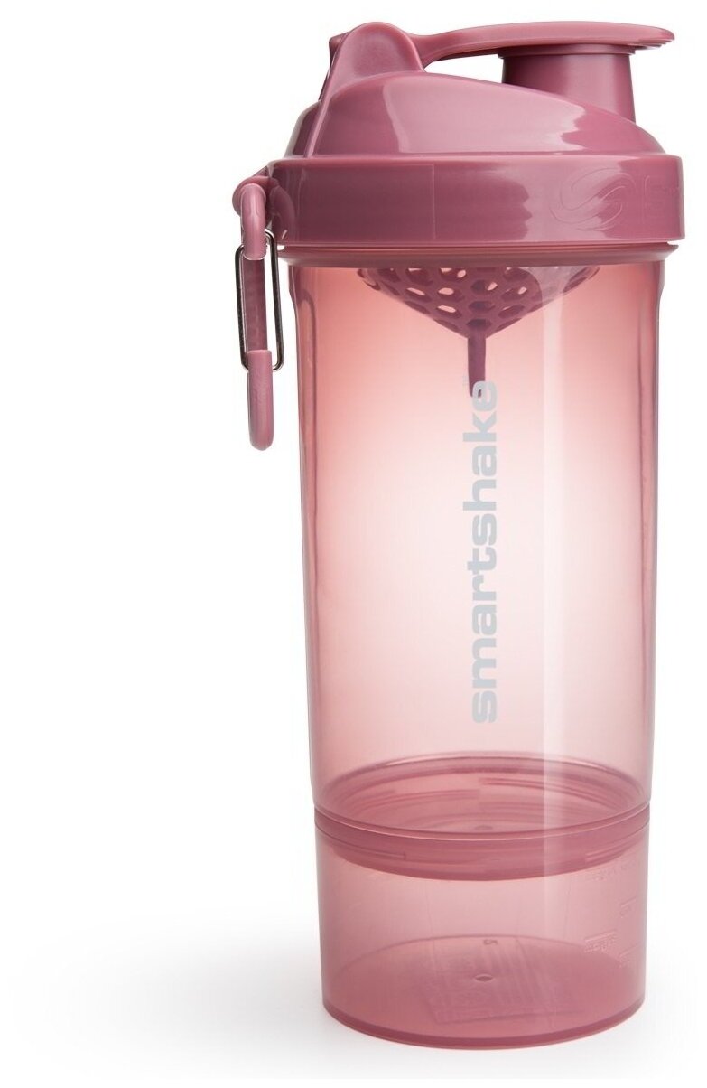 SmartShake Original2Go 2 в 1 - несъемный карабин 800 мл (SmartShake) Неон Розовый