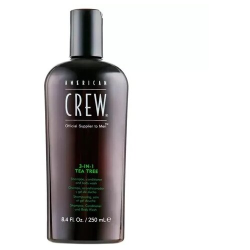 American Crew Шампунь, кондиционер и гель для душа 3 в 1, Tea Tree 3 in 1 250 мл american crew шампунь кондиционер и гель для душа 3 in 1 classic 250 мл