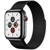 Ремешок миланская петля для Apple Watch 38-40-41 mm, Series 1-7, SE / Металлический браслет (milanese loop) для смарт часов Эпл Вотч 38-41 мм/ Черный - изображение