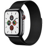 Металлический ремешок для Apple Watch 42-44-45-49 мм, 1-7 и SE / Браслет миланская петля на смарт часы Эпл Вотч 1, 2, 3, 4, 5, 6, 7, СЕ / Черный - изображение