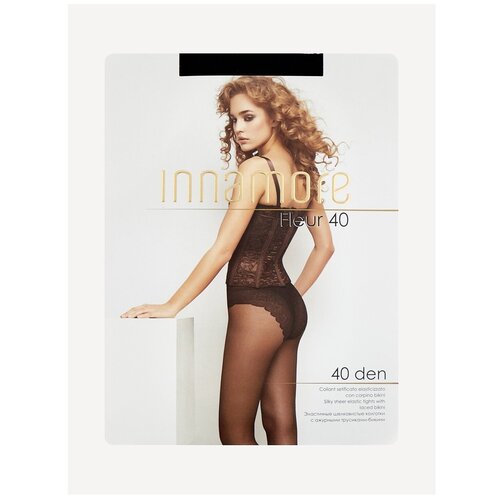 колготки innamore cotton 150 den размер 4 черный Колготки Innamore Fleur, 40 den, размер 4, черный