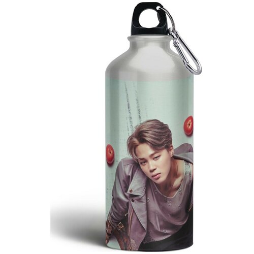 Бутылка спортивная/туристическая фляга музыка BTS бтс (Джимин, Шуга, Намджун) - 8608