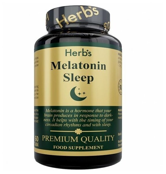 Herb's Melatonin Sleep капс., 1 мг, 100 г, 60 шт., 1 уп.