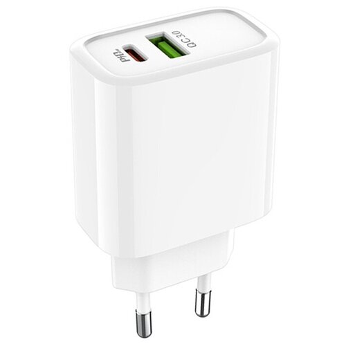 Сетевое зарядное устройство USB 3.0 Type C PD Power Delivery адаптер для Apple Android белый HS19