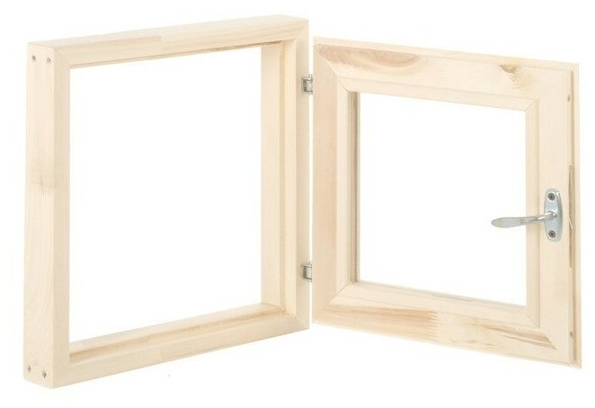 Добропаровъ Окно, 40×40см, двойное стекло липа, внутреннее открывание - фотография № 3