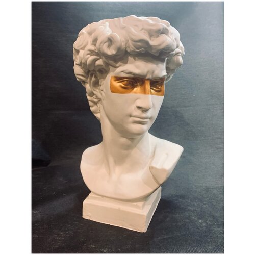 Кашпо Давид, белый в золотой маске