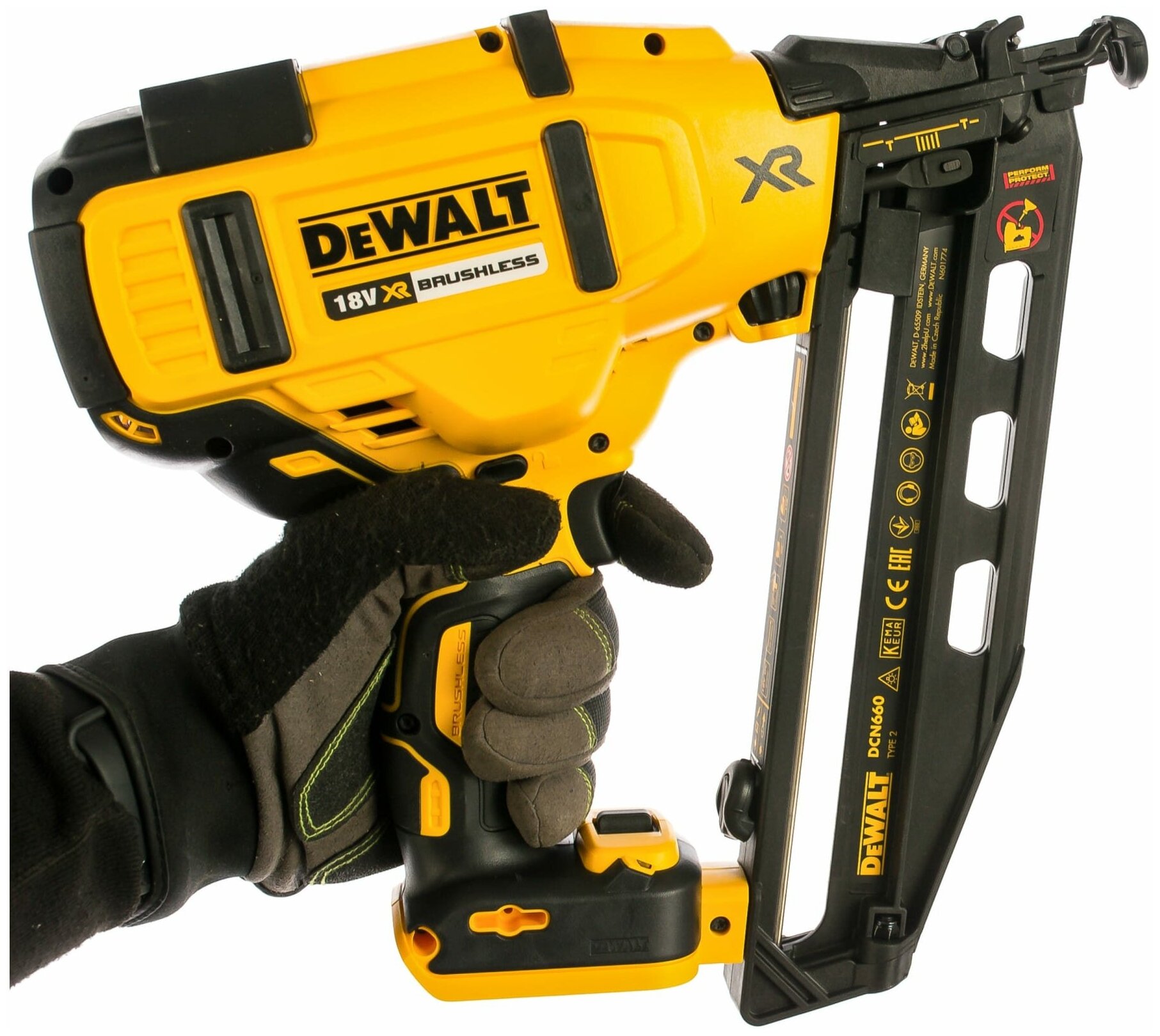 Аккумуляторный бесщеточный шпилькозабивной пистолет 18.0 В XR DEWALT DCN660N-XJ - фотография № 3