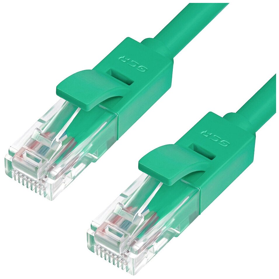 Кабель GCR RJ45-RJ45 0,5м M-M Green GCR-LNC05-0.5m Green Connection - фото №1