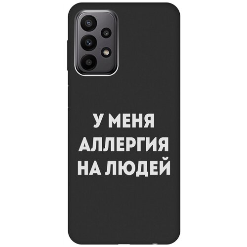 Матовый Soft Touch силиконовый чехол на Samsung Galaxy A23 4G, Самсунг А23 4Г с 3D принтом Allergy W черный силиконовый чехол на samsung galaxy a23 4g самсунг а23 4г silky touch premium с принтом allergy w темно зеленый