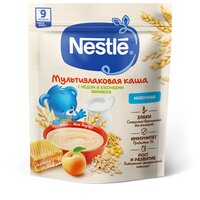 Каша Nestlé молочная мультизлаковая с медом и кусочками абрикоса, с 9 месяцев, 200 г