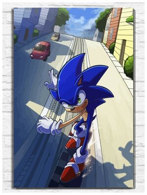 Картина по номерам на холсте игра Sonic the Hedgehog (PS, Xbox, PC, Switch) - 9722 В 60x40