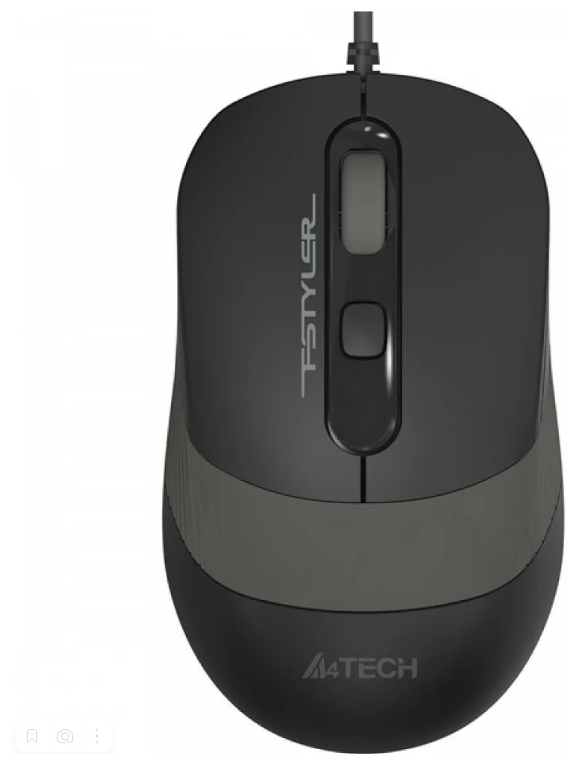 Мышь A4 Fstyler FM10, оптическая, проводная, USB, черный и серый [fm10 grey] - фото №1