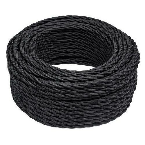 Кабель электрический ретро-проводка витая BIRONI 3х15 черный - 30 м 4654₽