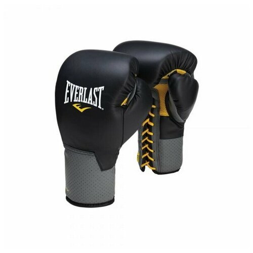 Перчатки тренировочные на шнуровке Everlast Pro Leather Laced 12oz черные