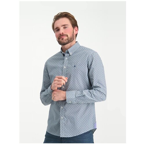 Рубашка, Цвет Синий принт цветок (BlueStamp), Размер XS