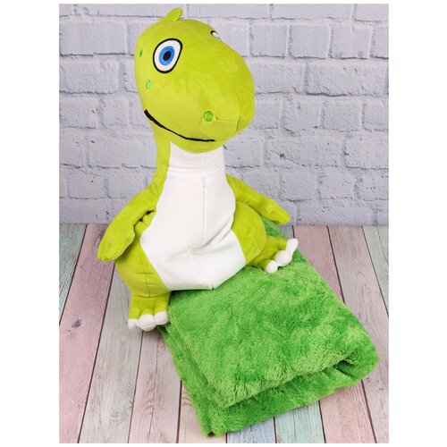 Купить Дорожный набор Плед-игрушка Милый динозавр Рекс, Китай, зеленый, текстиль, unisex