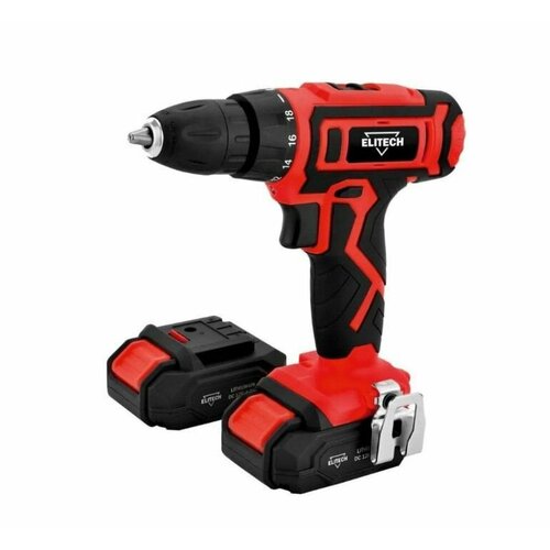 Дрель-шуруповерт аккумуляторная Elitech Домашний Мастер ДА 122СЛ E220101501 12В 2х17Ач 0-350 1350об м 23Нм 10кг 463900₽