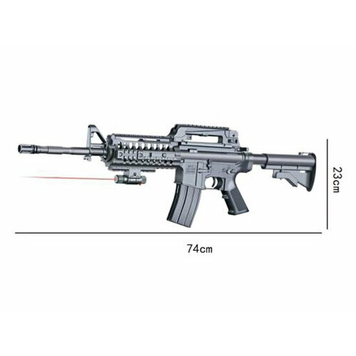 319555 Автомат с лазер. прицелом, съемным прикладом в пак. в кор.2*18шт резинкострел акс 74у со съемным прикладом с надписью с надписью лучший в мире босс