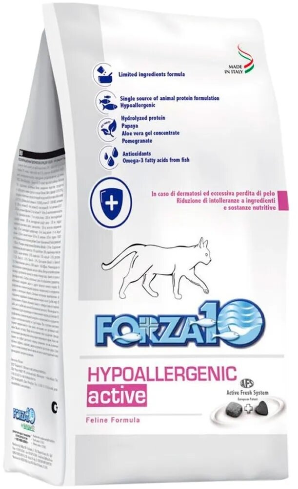 Forza10 Hypoallergenic Active сухой корм для взрослых кошек с проблемами пищевой непереносимости и аллергии с рыбой - 454 г - фотография № 8