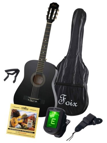 Классическая гитара Foix с комлпектом аксессуаров, цвет черный (FCG-2038CAP-BK)