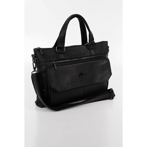 Портфель Znixs, натуральная кожа, на молнии, для мужчин, черный