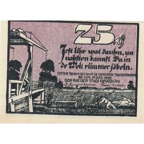 Германия (Веймарская Республика) Грабов 25 пфеннигов 1922 г. (2) германия веймарская республика целле 25 пфеннигов 1922 г вид 2
