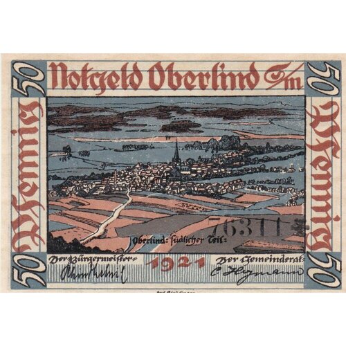 Германия (Веймарская Республика) Оберлинд 50 пфеннигов 1921 г. (№2)