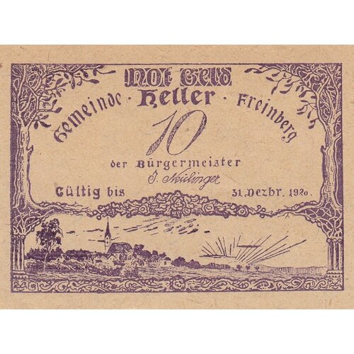 Австрия, Фрайнберг 10 геллеров 1914-1920 гг. (№1) австрия пойербах 10 геллеров 1914 1920 гг 1