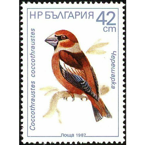 (1987-076) Марка Болгария Дубонос Птицы III Θ 1959 025 марка болгария куропатка серая птицы iii θ