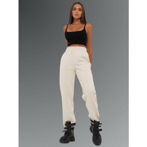 фото Брюки джоггеры little secret, размер l, бежевый