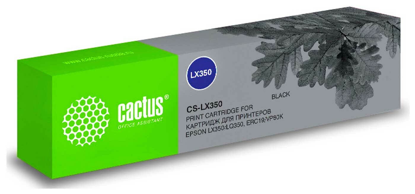 Картридж Cactus CS-LX350 для Epson LX350/LQ350/ERC19/VP80K черный