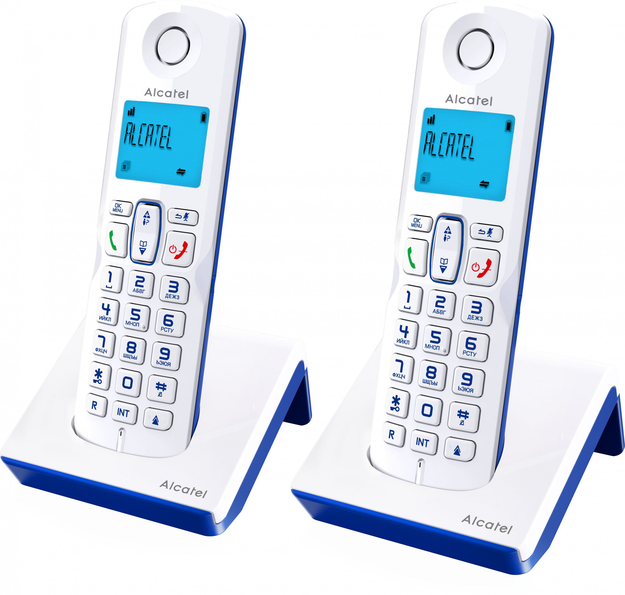 Р/Телефон Dect Alcatel S230 Duo ru white белый (труб. в компл:2шт) АОН