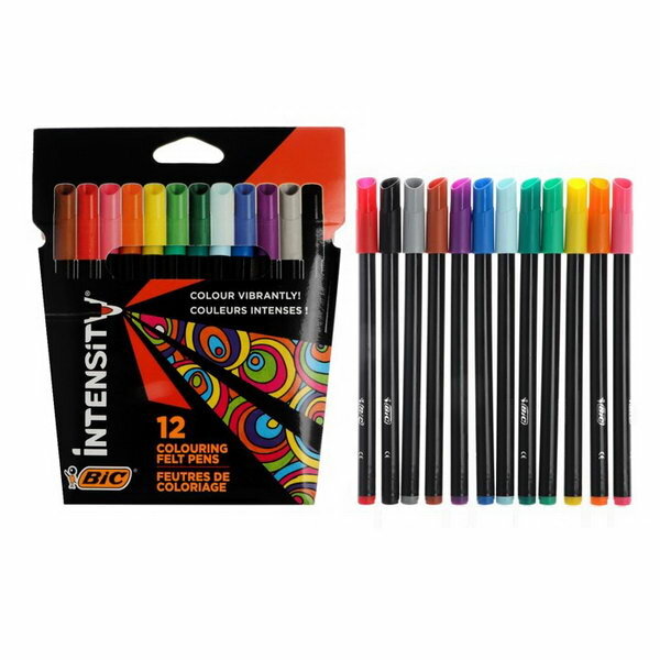 Цветные фломастеры 12 цветов, для подростков и взрослых, тонкое письмо, Color Up