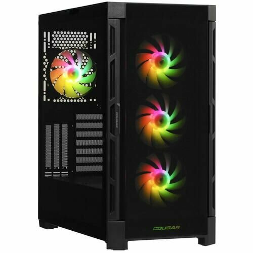 Корпус Cougar Duoface Pro RGB CGR-5AD1B-RGB черный, Mid-Tower, Mini-ITX, SSI-CEB, USB 2.0 Type-A, USB 3.2, USB 3.2 Gen2 Type-C, 4 x 120 мм